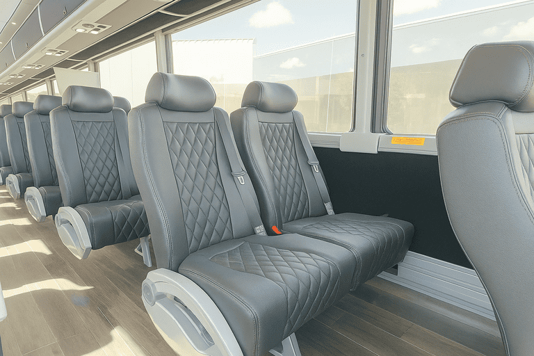 interior of Charter Bus Rental St. Joseph charter bus